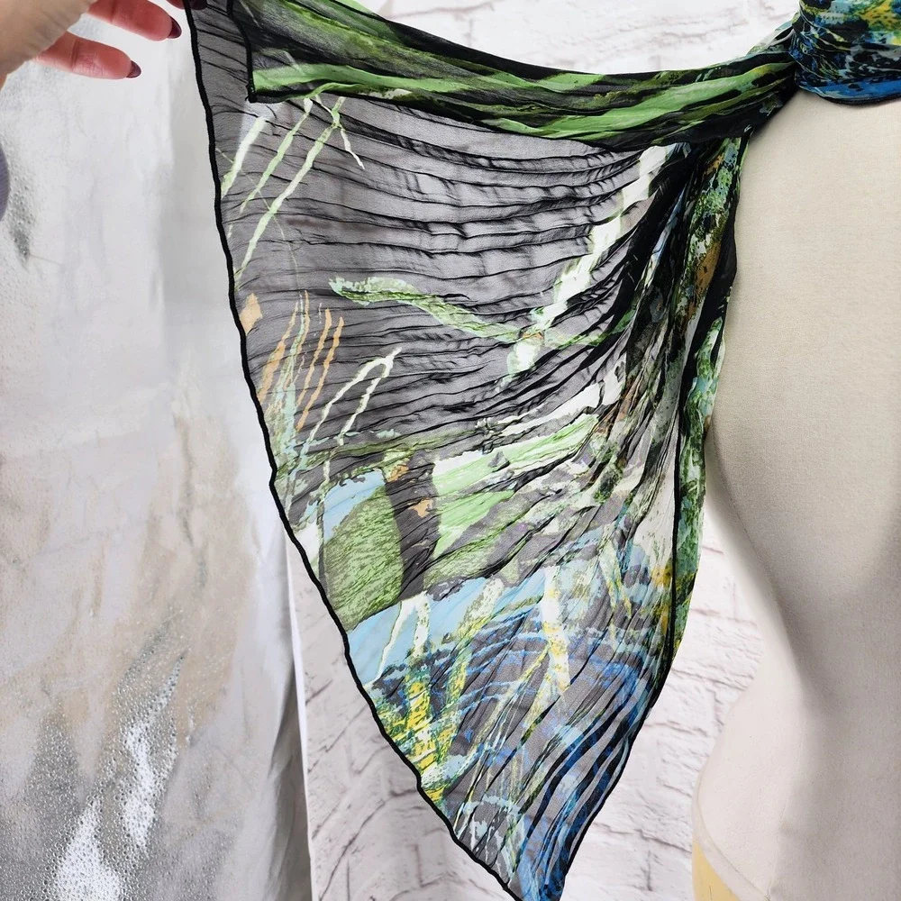 Y2K Indie Sleaze Scarf Crinkle Fairy Grunge Cyber Goth Flair Whimsical Dark